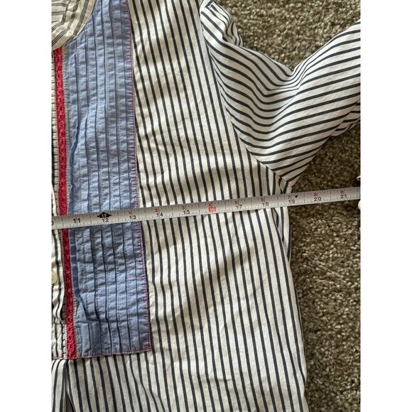 GAP Women’s White Blue Striped Cotton Crochet Popover Shirt Tunic Top MEDIUM/ L2 - Picture 8 of 8